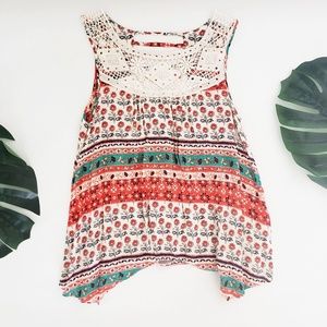 Handkerchief Hem Swing Tank Top